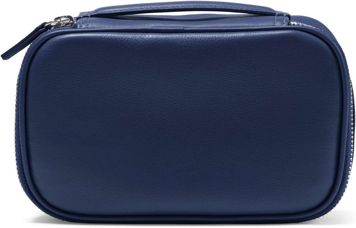Leatherology Navy Blue Small Travel Organizer - Zipped mesh storage pocket, elastic loops for organization, compact travel size