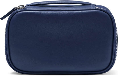 Leatherology Navy Blue Small Travel Organizer - Zipped mesh storage pocket, elastic loops for organization, compact travel size