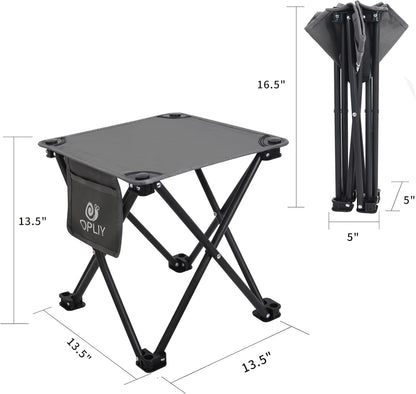 Opliy Camping Stool, Folding Small Chair Portable Camp Stool for Camping Fishing Hiking Gardening and Beach, Camping Seat with Carry Bag (Gray)
