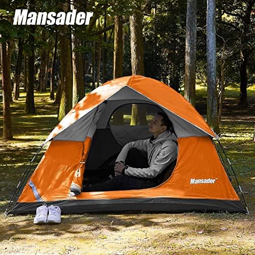 Camping Tent, Waterproof 2/3/4 Person Tents for Camping, Lightweight Easy Set Up Outdoor Hiking Tent Backpacking Tent with Carry Bag, Backpack Tent Suit for Family Beach Hiking Travel