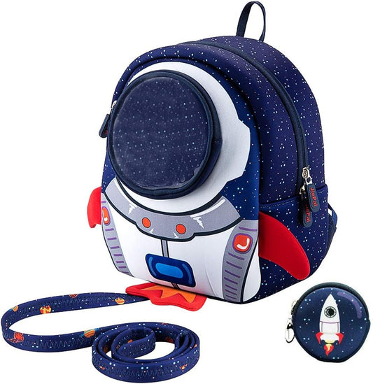 JiePai Toddler Rocket Backpack Leash Anti-lost Waterproof 3D Cartoon Kids Backpack