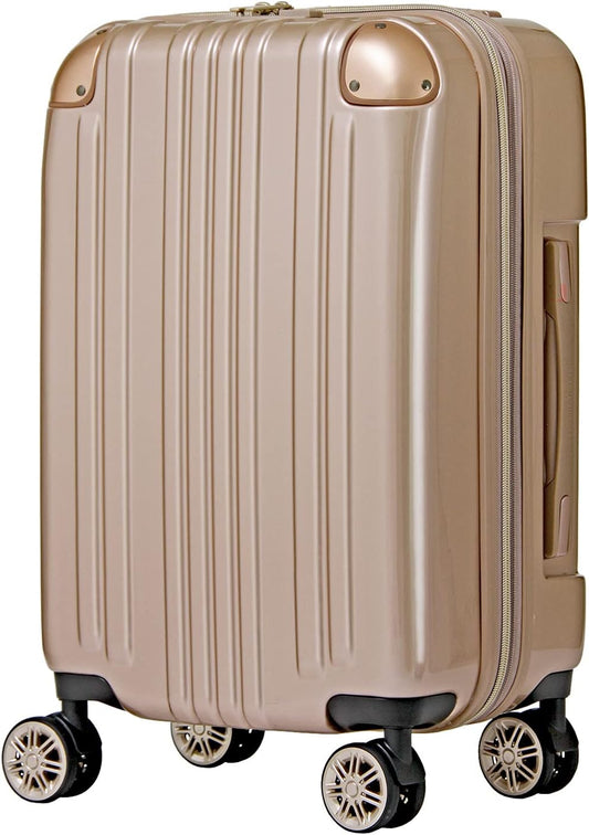 LEGEND WALKER Hardside Expandable Zipper Luggage, Carry-On, 21-inch,ChampagneGold,5122-48-CGD