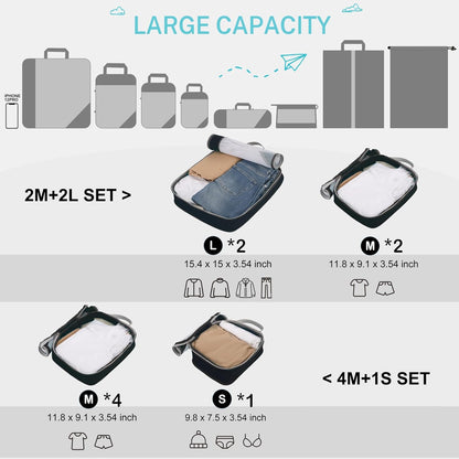 Compression Packing Cubes, Gonex Extensible Storage Mesh Bags Organizers