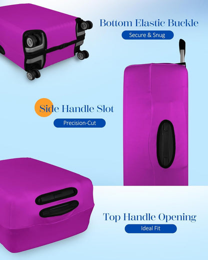 Slohif Luggage Cover for Suitcase Tsa Approved Protector - Luggage Sleeve Suit Case Cover Travel Stretch Large Baggage Case Protective Washable Fit 29-30 Inch Purple