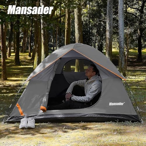 Camping Tent, Waterproof 2/3/4 Person Tents for Camping, Lightweight Easy Set Up Outdoor Hiking Tent Backpacking Tent with Carry Bag, Backpack Tent Suit for Family Beach Hiking Travel
