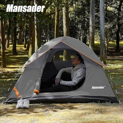 Camping Tent, Waterproof 2/3/4 Person Tents for Camping, Lightweight Easy Set Up Outdoor Hiking Tent Backpacking Tent with Carry Bag, Backpack Tent Suit for Family Beach Hiking Travel