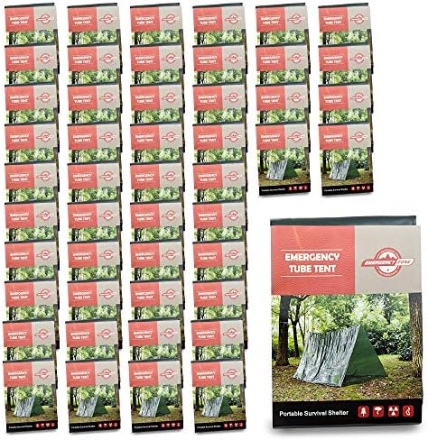 Emergency Zone Reflective & Green Survival 2 Person Tube Tents. Available in 1, 2, 3, 48 Packs. (Green, 48)