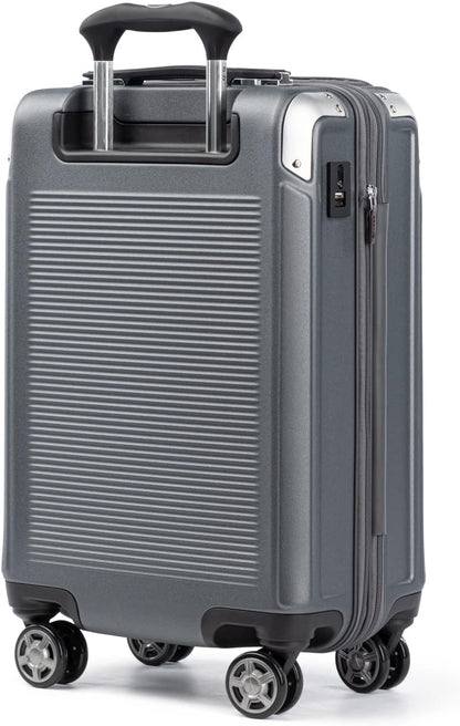 Travelpro Platinum Elite Hardside Expandable Carry on Luggage, 8 Wheel Spinner, TSA Lock, Hard Shell Polycarbonate Suitcase, Vintage Grey, Carry on Laptop Pocket 21-Inch