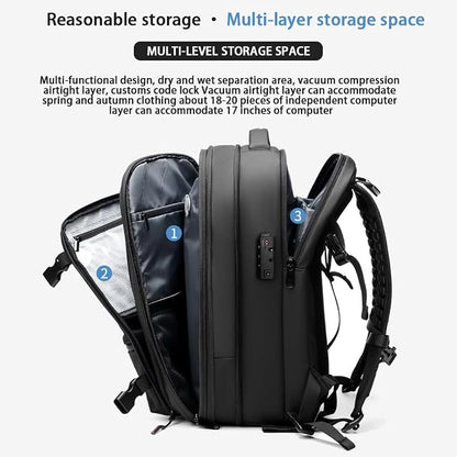 Men Travel Backpack vacuum compression 17 inch Laptop Backpack Business Large - Image 6