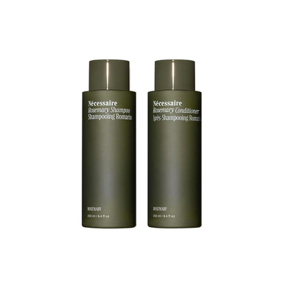 Nécessaire Rosemary Hair Duo - Rosemary Shampoo and Conditioner for Women + Men. Rosemary Oil + Proteins For Stronger Hair. Good for All Hair Types/Textures. 250 ml / 8.4 fl oz