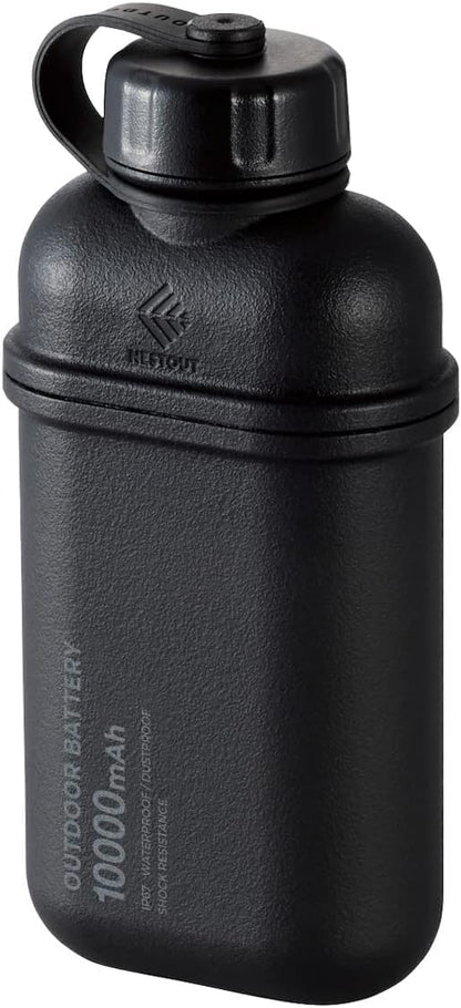 ELECOM NESTOUT Rugged Power Bank, 10000mAh Outdoor Battery Charger, 20W USB-C Fast Charging PD, Waterproof IP67, Durable Shockproof, Battery Pack for iPhone Hiking Travel Camping (Black, 10000mAh)