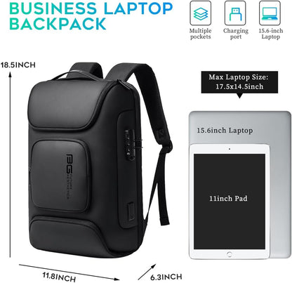BANGE Business Backpack,Laptop Backpack with USB Charging Port, Slim Business Backpacks Fit for 15.6 INCH,Men Traveling Backpackfor Men and Women