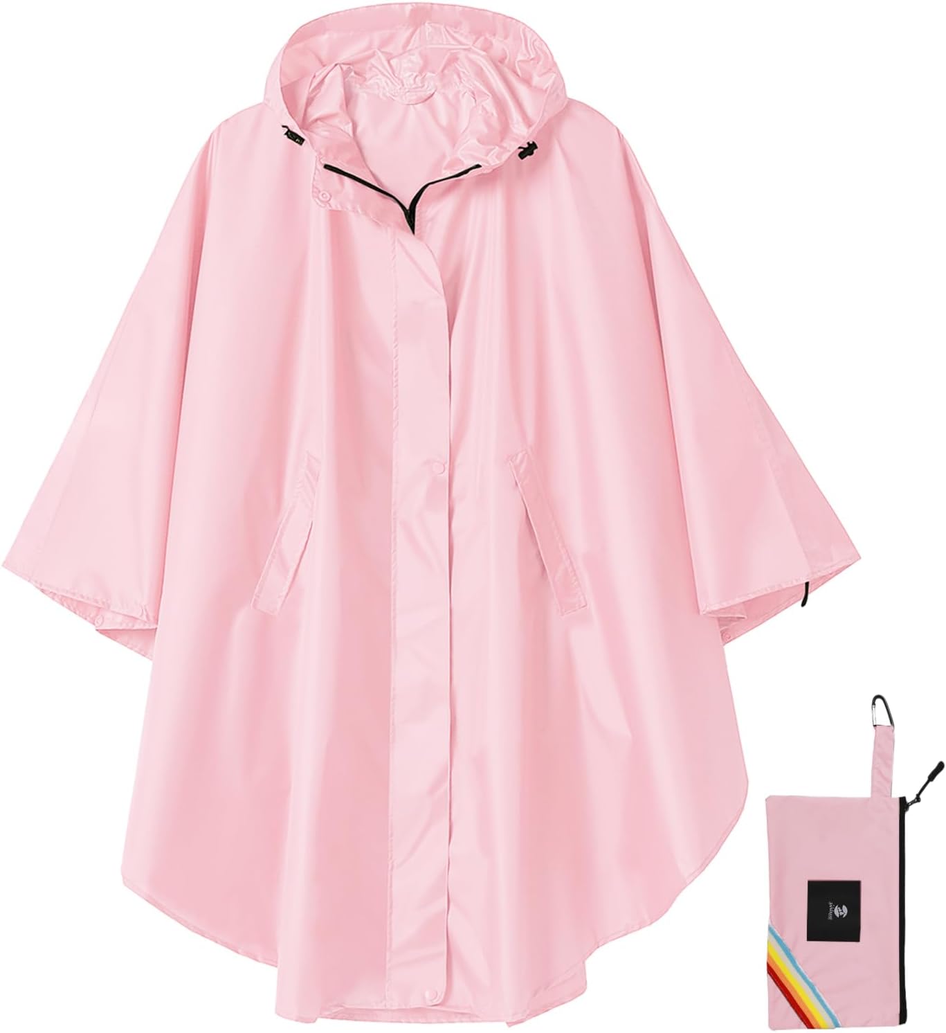 SaphiRose Unisex Rain Poncho Hooded Waterproof Raincoat for Adults Women