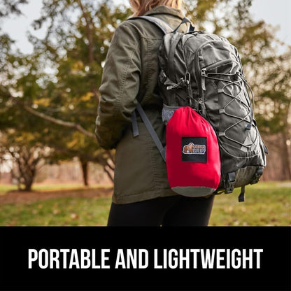 GORILLA GRIP Durable Portable Camping Hammock, Holds 400lbs with Heavy Duty Tree Straps, Comfortable Travel Swing, Camp Hammocks, Easy to Use and Install, Outdoor Essentials, Red, 9x4.5 FT