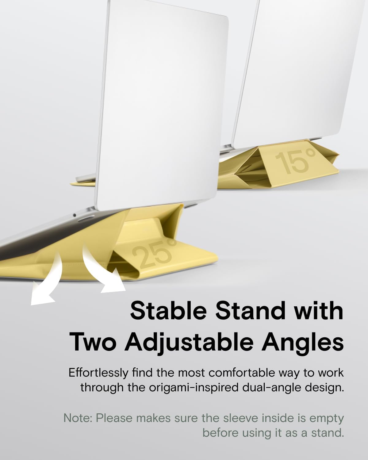 MOFT Laptop Carry Sleeve, 2-in-1 Laptop Bag & Stand for 14" MacBook Air/Pro & Dell/HP/Lenovo/Asus, Stylish Slim Computer Sleeve Bag with Expandable Storage for Computer Accessories, Panna Cotta