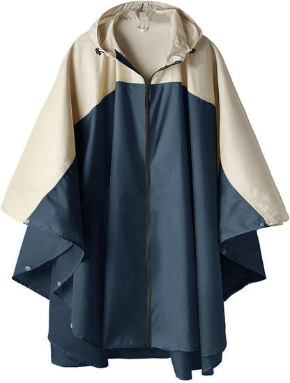 SaphiRose Unisex Rain Poncho Hooded Waterproof Raincoat for Adults Women