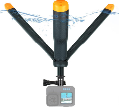 SOONSUN 4in1 Floating Selfie Stick Hand Grip Tripod for GoPro Hero 13 12 11 10 9 8 7 6 5 4 Session Max, AKASO, SJCAM Action Camera, Waterproof Extension Monopod Pole Floating Handle Tripod Stand