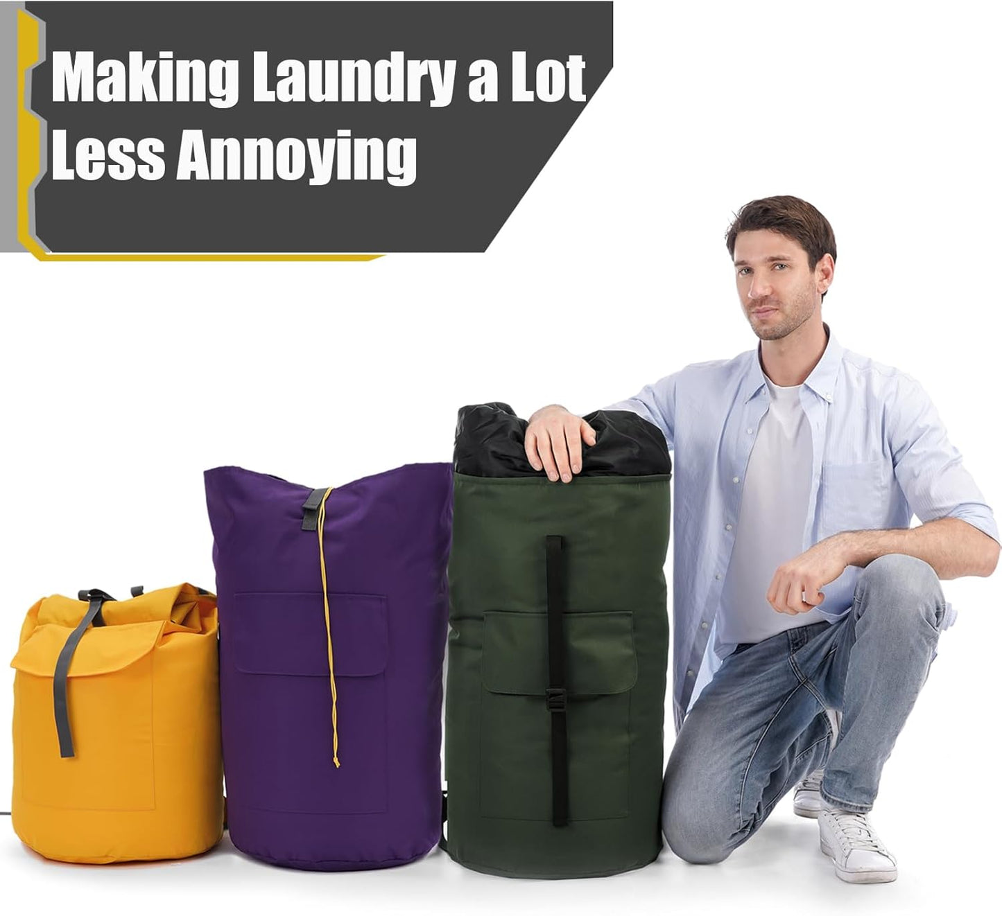 Laundry Bag, Extra Large Laundry Bags for College, Laundry Bag with Straps, Dorm Room Essentials, Laundry Duffle Bag, Dirty Clothes Bag, Laundry Bags for Travel, College Dorm Essentials for Guys