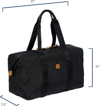 Bric's X-Bag/X-Travel 2.0 Folding Duffel Bag - 18" Carry On and Overnight Travel Bag - Black