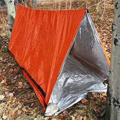 Emergency Zone Reflective & Green Survival 2 Person Tube Tents. Available in 1, 2, 3, 48 Packs. (Orange/Reflective, 1)