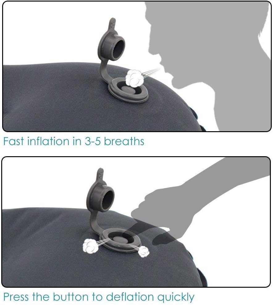 SUNYAO Ultralight Inflatable Camping Pillows - Compressible, Compact, Inflatable, Comfortable, Ergonomic Pillow for Neck & Lumbar Support While Camping,Backpacking,Hiking