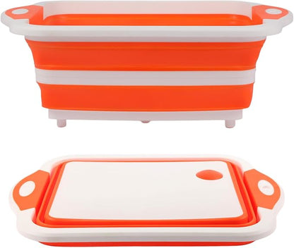Collapsible BBQ Prep Tub/Cutting Board 10L, Foldable Dish Tub by Unknown