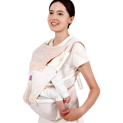 Bebamour Baby Carrier Newborn to Toddler with Hip Seat Baby Carrier Front and Back Carry Carrier with Head Hood, 3 PCS Teething Pads,Storage Bag (White-Knit)