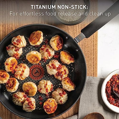 T-Fal Ultimate Hard Anodized Nonstick Fry Pan Set, 2-Pack, 10,12 in, Onyx