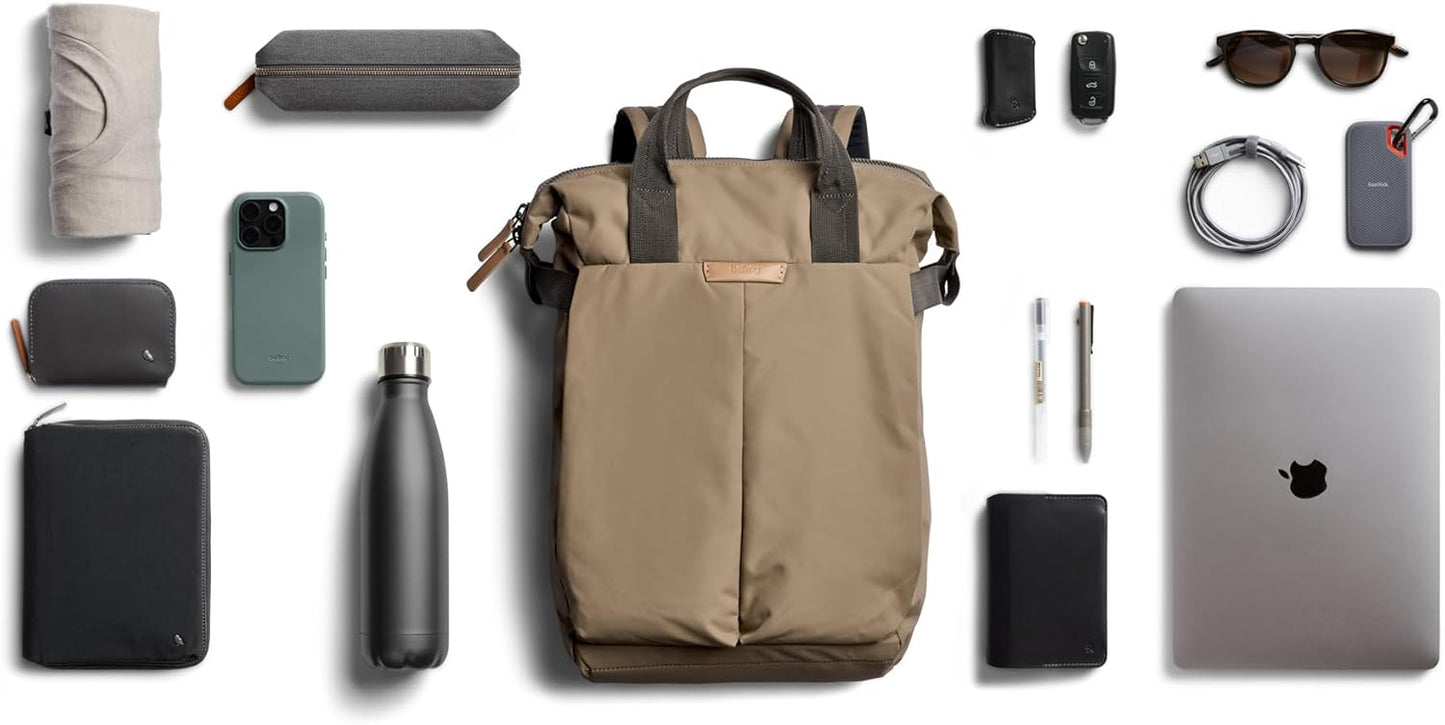 Bellroy Tokyo Totepack, water-resistant woven convertible backpack and tote bag - Khaki