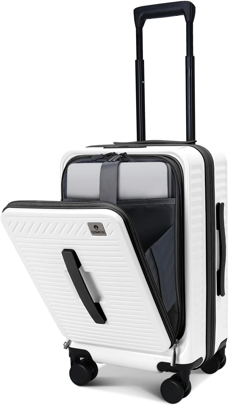 20 Inch Luggage with Spinner Wheels,Expandable Front Opening Suitcase 100% PC Hard Shell TSA Lock, Smooth Rolling Wheels, Lightweight Travel for Men and Women, Y03 Yellow Slightly Larger