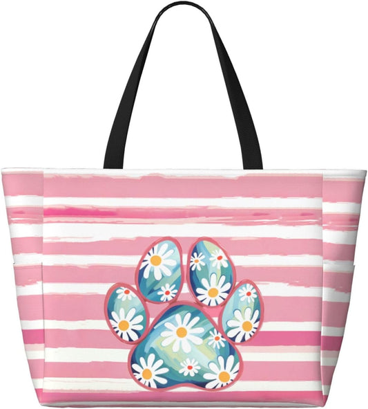 Beach Bag for Women Beach Tote Bag Waterproof Sandproof Large Bags with Zipper Big Capacity for Vacation Travel