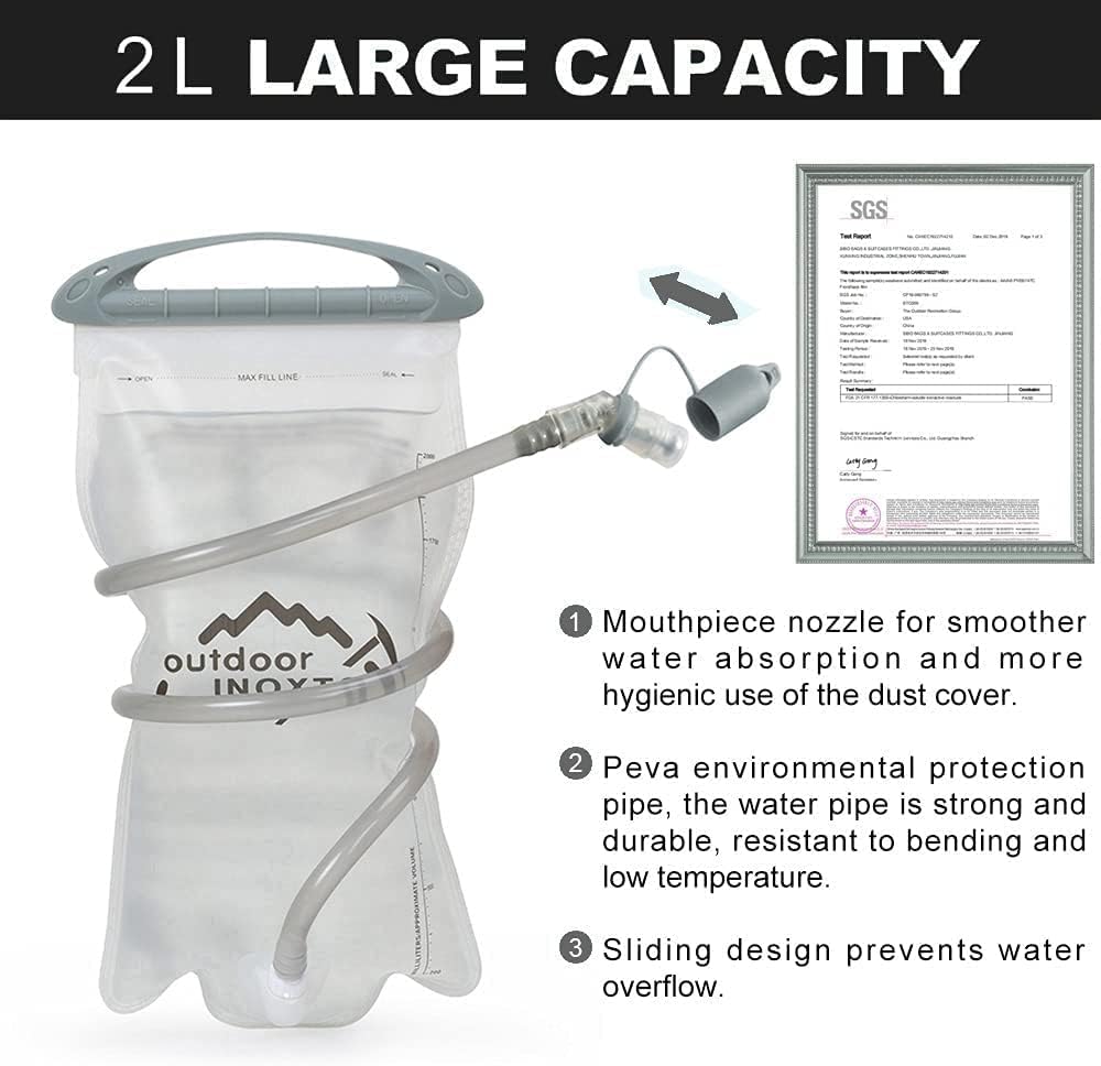 INOXTO Small Hiking Backpack with 2L Water Bladder and Rain Cover, 25L Hydration Backpack Hiking Daypack (Green)