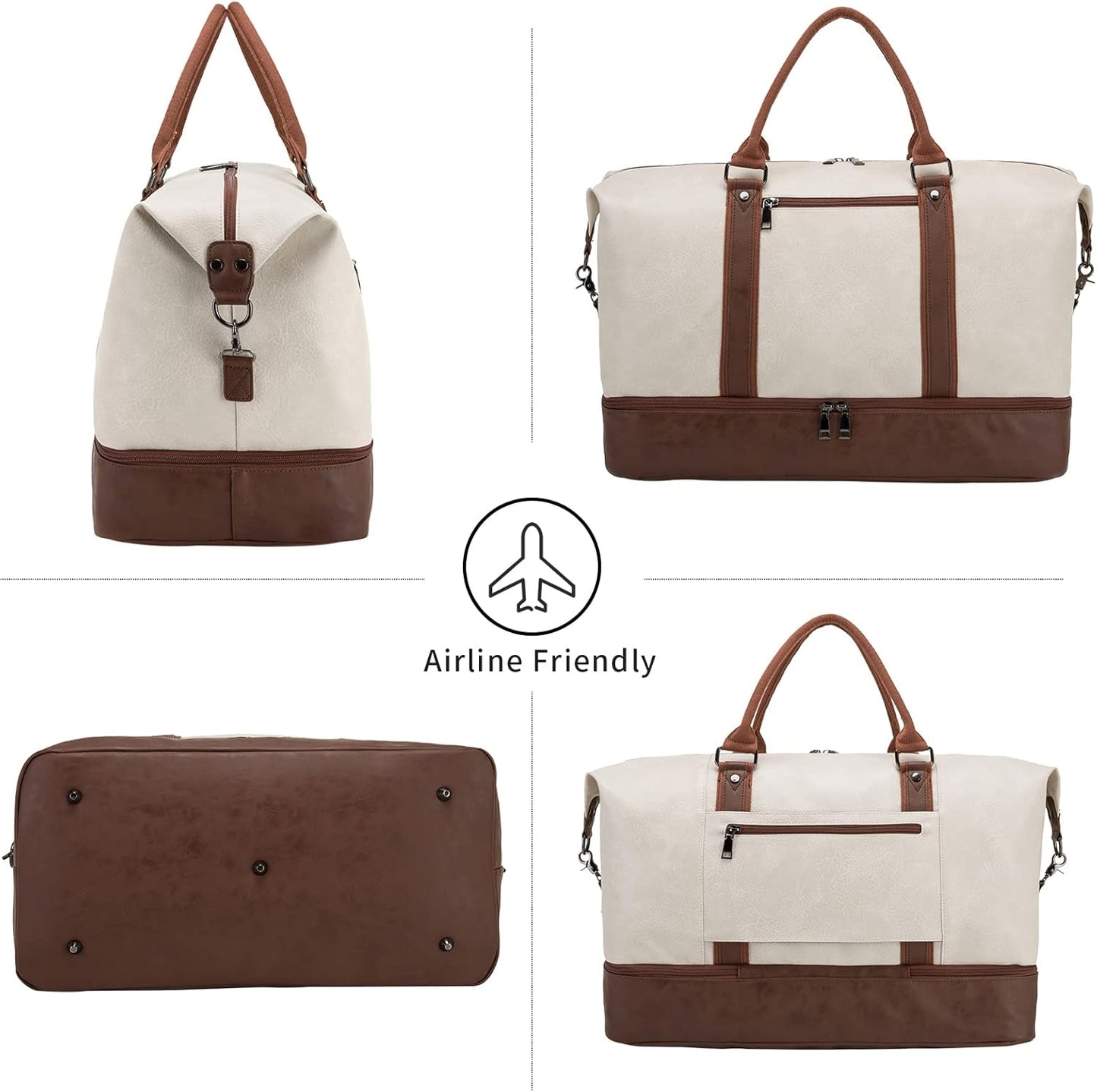 Weekender Overnight Bag Carry On Bag Travel Bag with Shoe Pouch