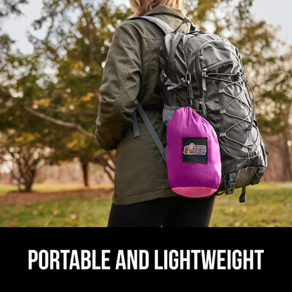 GORILLA GRIP Durable Portable Camping Hammock, Holds 500lbs with Heavy Duty Tree Straps, Comfortable Travel Swing, Camp Hammocks, Easy to Use and Install, Outdoor Essentials, Purple, 10x6.5 FT