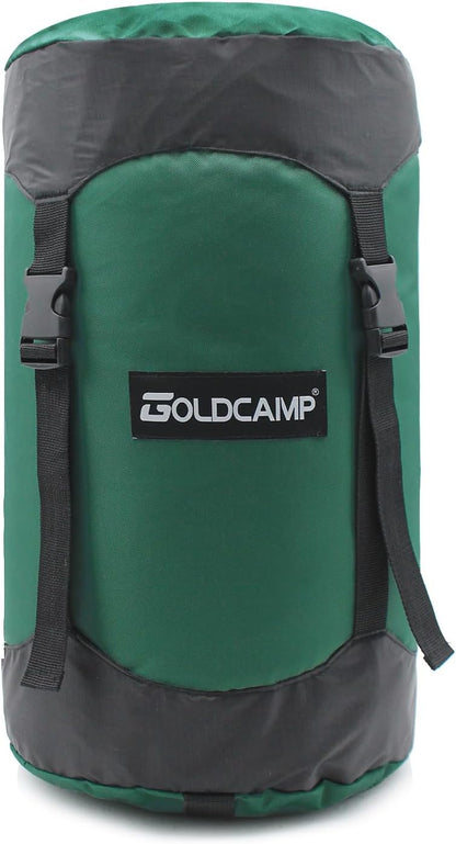 GOLDCAMP Compression Sack, 40% More Storage! 18L/30L/43L/49L/65L Compression Stuff Sack, Waterproof & Ultralight Sleeping Bag Stuff Sack - Space Saving Gear for Camping, Hiking (Green, L)