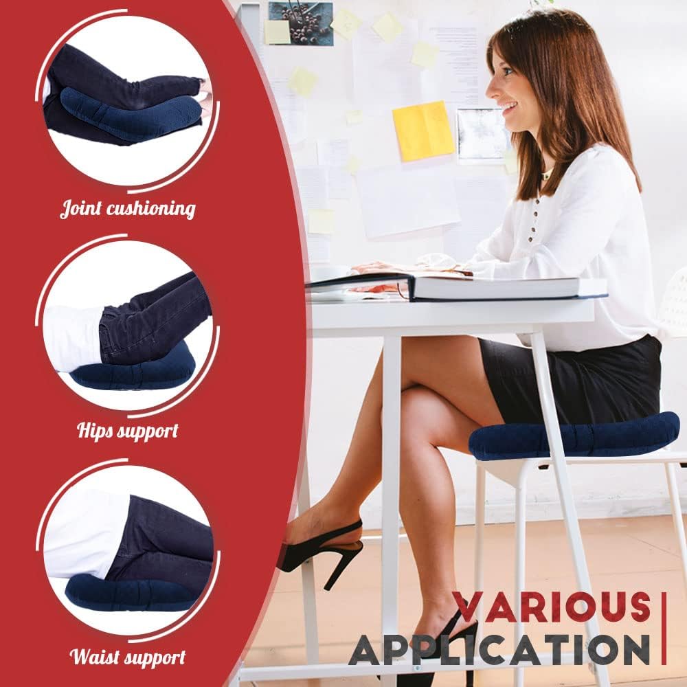 Stuffed Donut Pillow Seat Cushion | for Tailbone and Coccyx Pain, Hemorrhoids, Bed Sores, Pregnancy, Prostate, Surgery Recovery, Sitting Pressure Relief, for Home, Office and Car (Dark Blue)