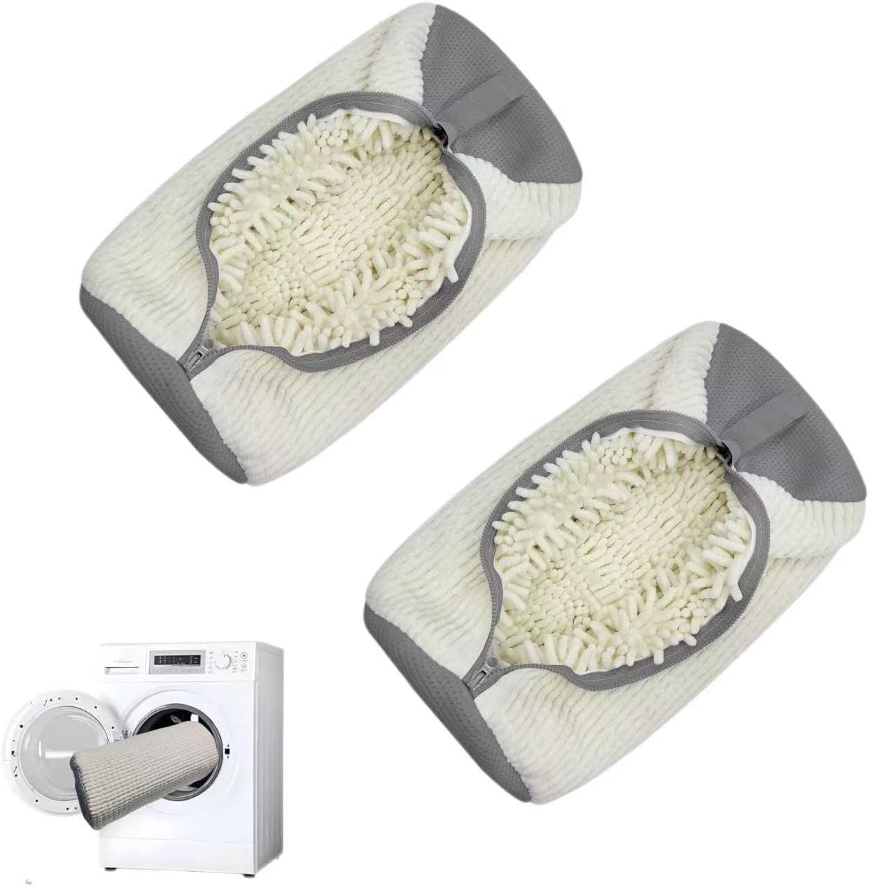 Laundry Shoe Bags for Washing Machine, 2Pcs Shoe Washing Bag Shoe Laundry Bag for Washer and Dryer Reusable Shoe Washing Bags Shoe Washing Machine Bag (Begie-2Pcs)