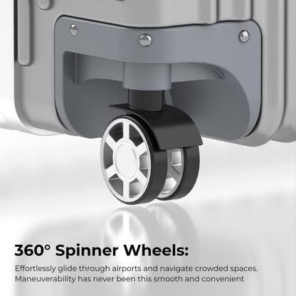 KARGO 29 Inch Check-In Luggage - Polycarbonate Hard Shell Suitcase with Aluminum Corners, Smooth-Rolling Wheels, Leather Handle, Aluminum Frame Luggage, Zipperless TSA Lock (Silver, 29 Inch Check-In)