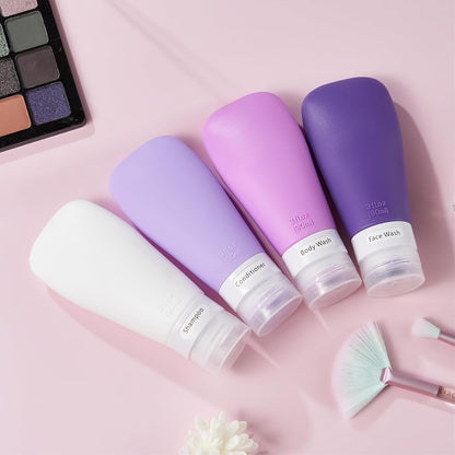 INSFIT Portable Travel Bottles, TSA Approved Leak Proof Containers for Toiletries, BPA Free Refillable Accessories for Shampoo, Body Wash, Liquids (4 Pack)