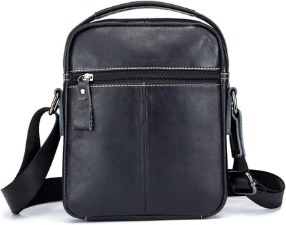 KPYWZER Genuine Leather Shoulder Bag Small Men Messenger Pack Handbag Sling Crossbody Bag Man Purse for Business
