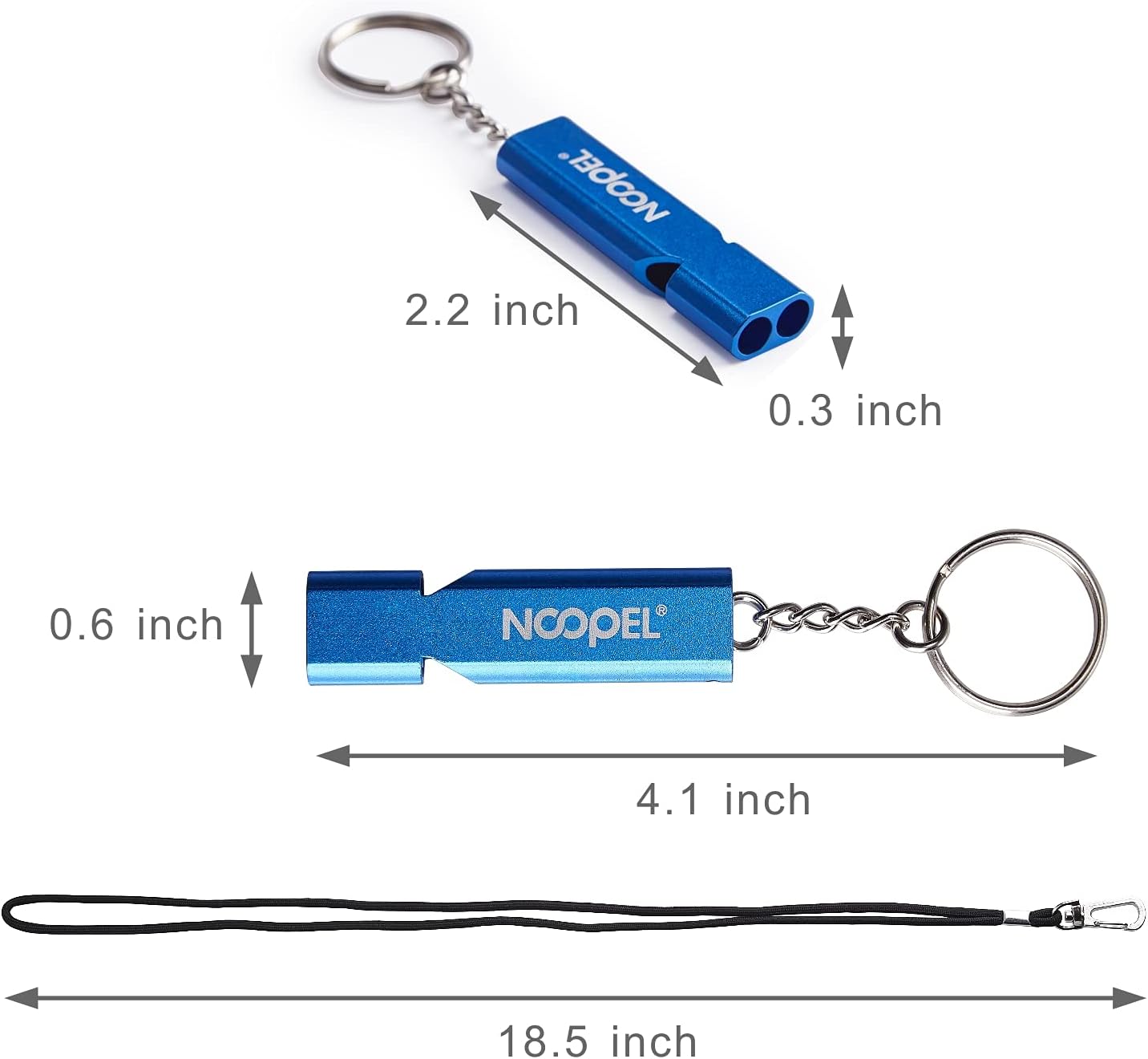 Noopel Emergency Whistles Lifeguard Safety Whistle with Lanyard and Keychain for Outdoor Camping Hiking Boating Backpacking Fishing Kayak Kids Rescue Signaling Loud Survival Whistle
