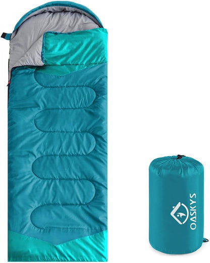 oaskys Camping Sleeping Bag - 3 Season Warm & Cool Weather - Summer Spring Fall Lightweight Waterproof for Adults Kids - Camping Gear Equipment, Traveling, and Outdoors