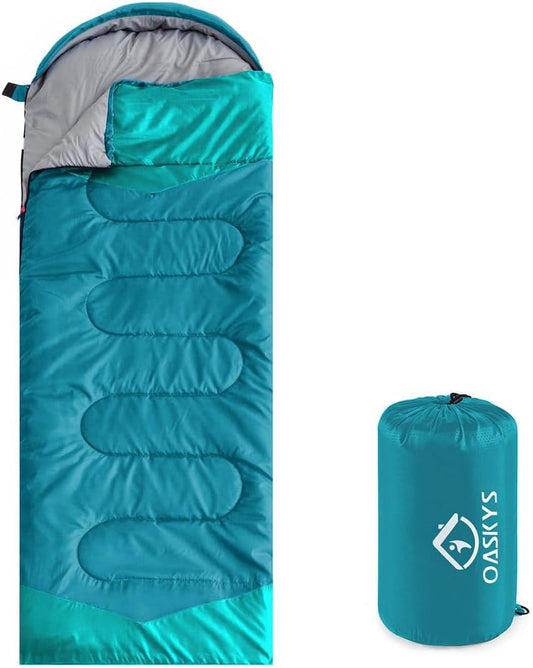 oaskys Camping Sleeping Bag - 3 Season Warm & Cool Weather - Summer Spring Fall Lightweight Waterproof for Adults Kids - Camping Gear Equipment, Traveling, and Outdoors