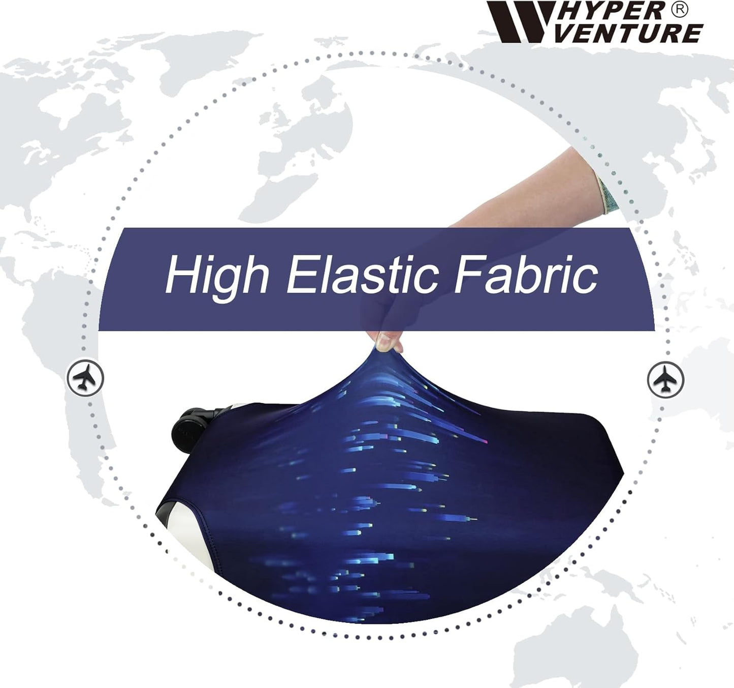 HYPER VENTURE Washable Luggage Cover - Fashion Suitcase Protector Fits 18-22 Inch Luggage (Nightscape, S)