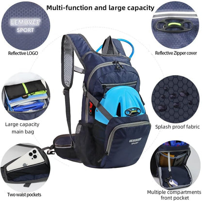 Hiking Daypack Waterproof Biking Backpack 15L Lightweight Durable Backpack for Ski Snowboarding Running MTB Cycling