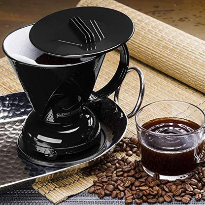 Clever Coffee Dripper | Large 18 oz | Black | BPA-Free | 100 Filters