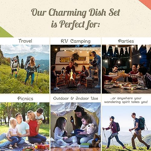Camp Casual 8-Piece Outdoor Dinnerware Set - Mountain Sage