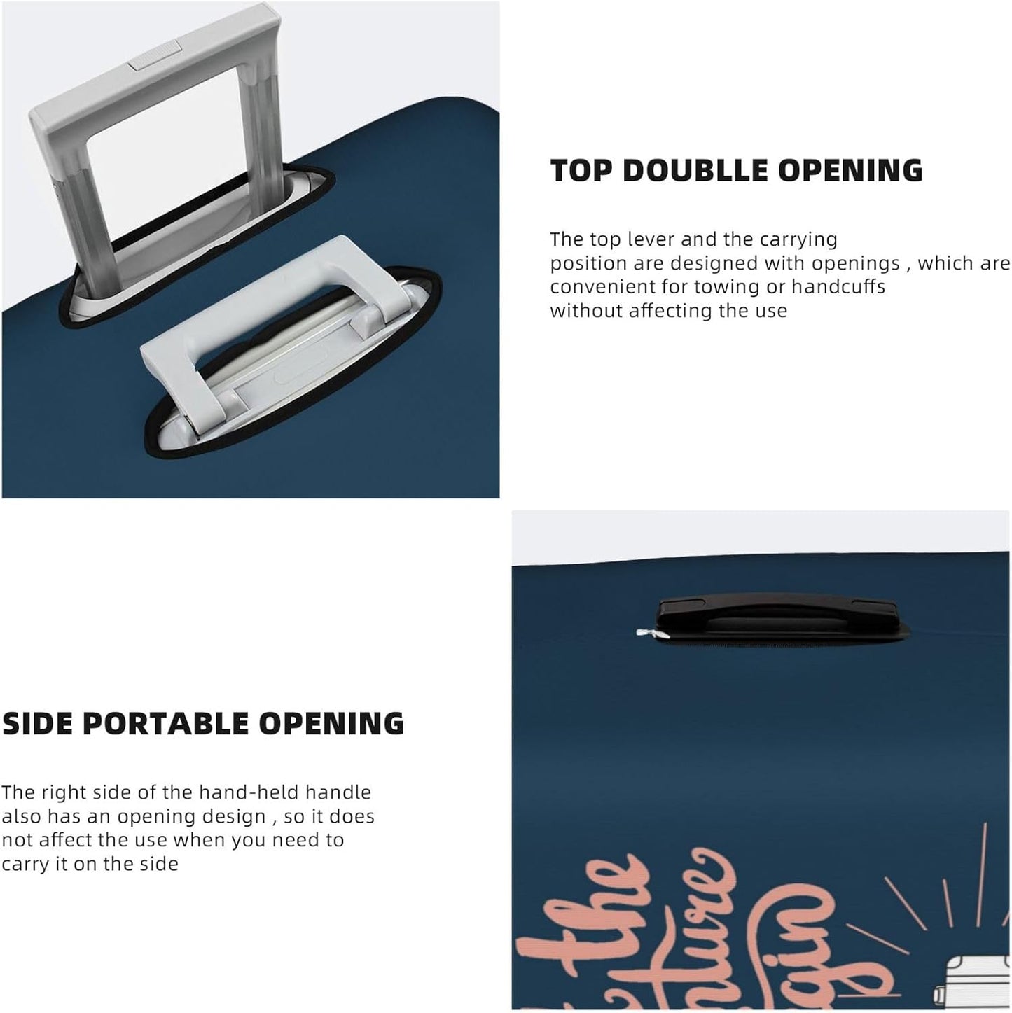 Let The Adventure Begin Luggage Cover Washable Suitcase Protector, Luggage Tag Travel Birthday Gifts For Men Women (XL 29-32 Inch Luggage)