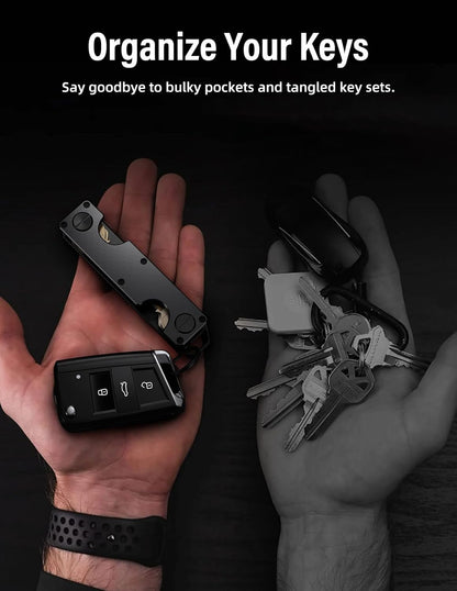 Key Organizer Key Holder Compact Key Case Minimalist Metal Key Chain Key Holder for Keychain Secures 8-10 Keys EDC