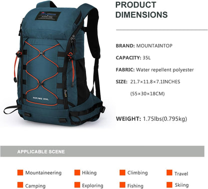 MOUNTAINTOP Hiking Backpack 35L Travel Backpack Lightweight Daypack for Men&Women Outdoor Camping
